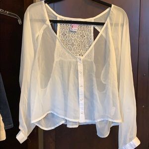 NWT Lucy Love Sheer Blouse